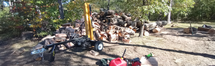 Processing fire wood for sale